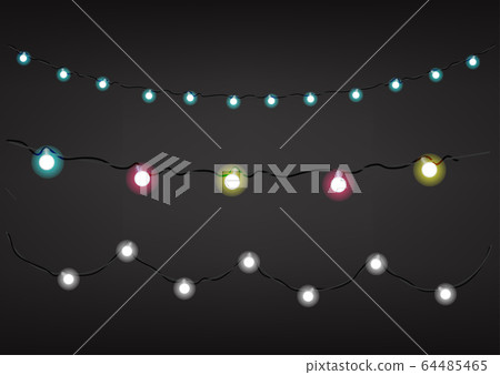 Color garlands on dark background. Vector clipart Color garlands on dark background. Vector clipart 64485465