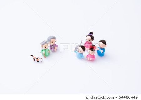 Handmade paper clay doll, grandparents and family, homecoming Handmade paper clay doll, grandparents and family, homecoming 64486449