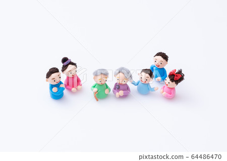 Handmade paper clay doll, grandparents and family, homecoming Handmade paper clay doll, grandparents and family, homecoming 64486470