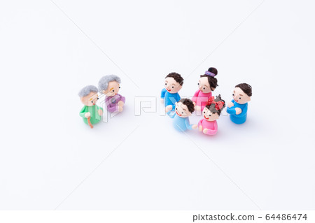 Handmade paper clay doll, grandparents and family, homecoming Handmade paper clay doll, grandparents and family, homecoming 64486474