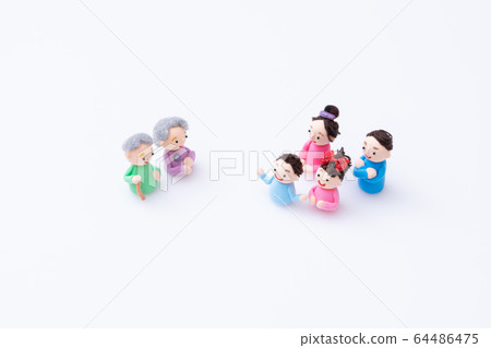 Handmade paper clay doll, grandparents and family, homecoming Handmade paper clay doll, grandparents and family, homecoming 64486475