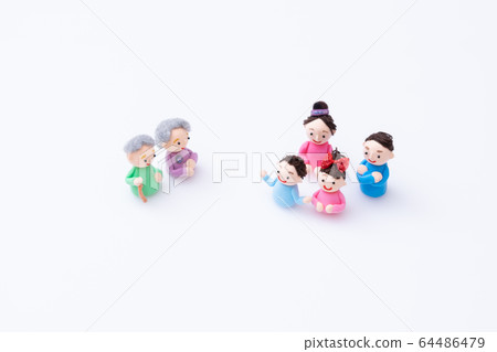 Handmade paper clay doll, grandparents and family, homecoming Handmade paper clay doll, grandparents and family, homecoming 64486479