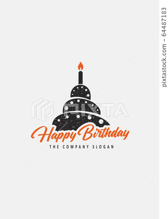 Birthday cake, design template. Vector illustration 64487183