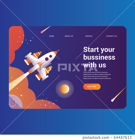 Starup Landing Page rocket Starup Landing Page rocket 64487613