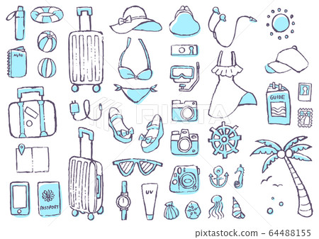 Summer travel material (blue) Summer travel material (blue) 64488155