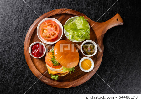 Hamburger set American fast food hamburger 64488178