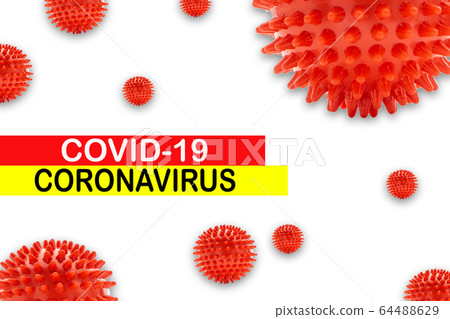 COVID-19 CORONAVIRUS text on white background COVID-19 CORONAVIRUS text on white background 64488629