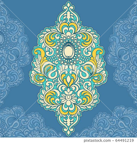Abstract beautiful retro vector paisley pattern 64491219
