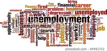Unemployment word cloud 64491722