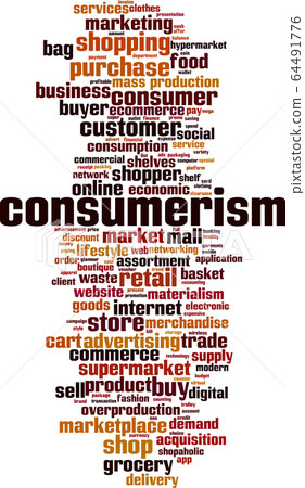 Consumerism word cloud 64491776