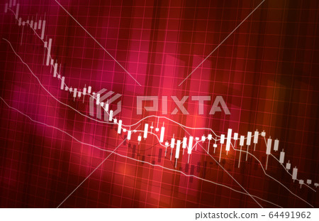 股票價格下跌圖表圖像紅色紅色 64491962