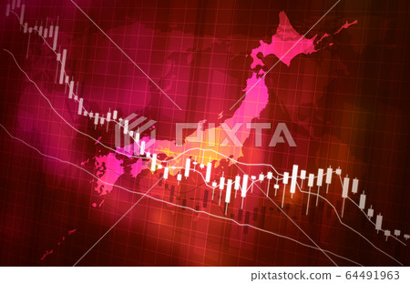 股票價格下跌圖地圖圖像紅色紅色 64491963