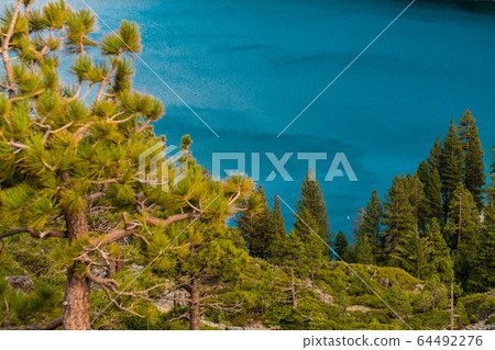 Detail of wind over the water of Emerald Bay in Lake Tahoe Detail of wind over the water of Emerald Bay in Lake Tahoe 64492276