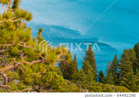 Detail of wind over the water of Emerald Bay in Lake Tahoe Detail of wind over the water of Emerald Bay in Lake Tahoe 64492290