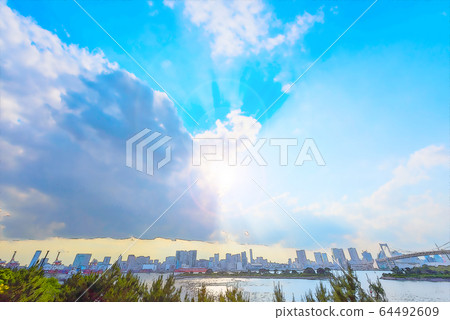台場的神秘風景，動漫風格 64492609