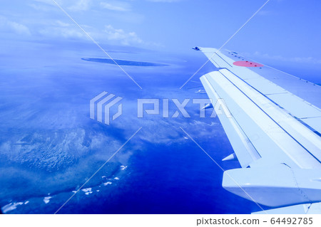 Sea as seen from an airplane Sea as seen from an airplane 64492785