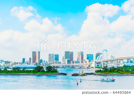 白天的彩虹橋,動漫風格 白天的彩虹橋,動漫風格 64493864