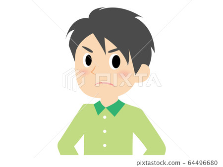 Facial expression of a man get angry Facial expression of a man get angry 64496680