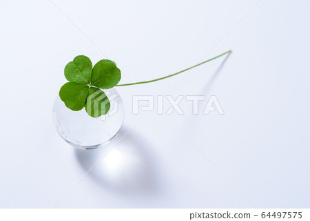 Four leaf clover and globe simple color Four leaf clover and globe simple color 64497575