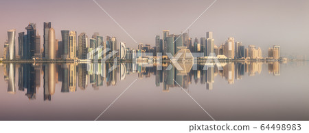 Seafront of Doha park and East Mound-Skyline view Seafront of Doha park and East Mound-Skyline view 64498983