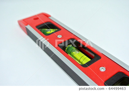 Spirit level tool for carpenter of contractor to determine object levels 64499463
