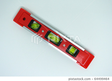 Spirit level tool for carpenter of contractor to determine object levels Spirit level tool for carpenter of contractor to determine object levels 64499464