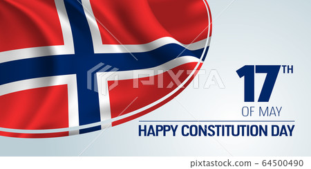 Norway constitution day vector banner, greeting 64500490