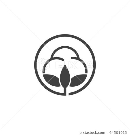 Cotton flower vector icon template 64501913