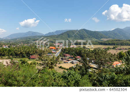 Top view of the city of Muang Nan 64502304