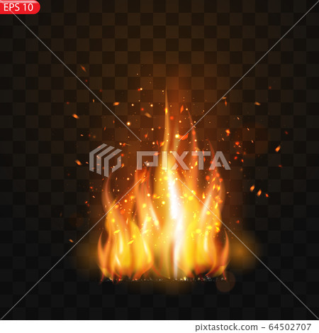 Realistic burning fire flames vector Realistic burning fire flames vector 64502707