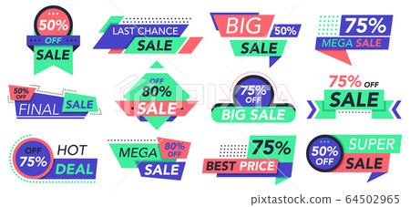 Big Set of Price Tags and Stickers Stock Vector - Illustration of