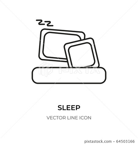 Sleep black line icon pillow rest logo nap vector 64503166