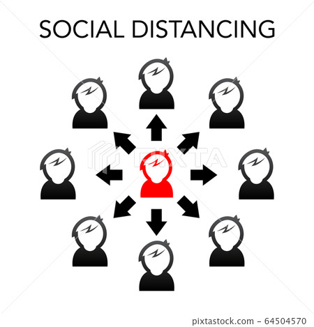 Abstract social distancing background Abstract social distancing background 64504570