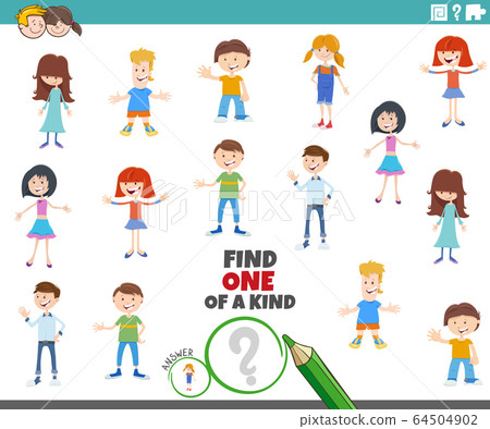 one of a kind task with kid characters 64504902