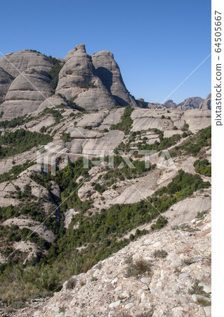 Montserrat, a rocky mountain in Spain 64505667