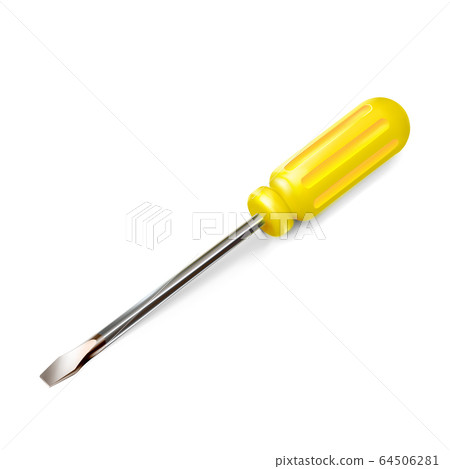 Yellow professional realistic slotted Screwdriver 64506281