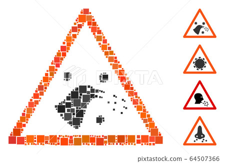 Square Bird Infection Warning Icon Vector Collage Square Bird Infection Warning Icon Vector Collage 64507366