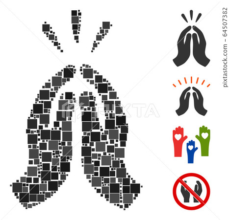 Square Thank You Icon Vector Collage Square Thank You Icon Vector Collage 64507382