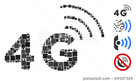 Square 4G Icon Vector Collage Square 4G Icon Vector Collage 64507384