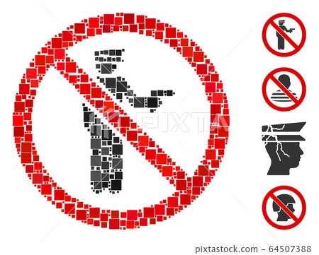 Square No Police Gun Icon Vector Collage Square No Police Gun Icon Vector Collage 64507388