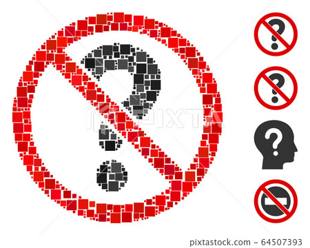 Square No Questions Icon Vector Mosaic-插圖素材 [64507393] - PIXTA圖庫