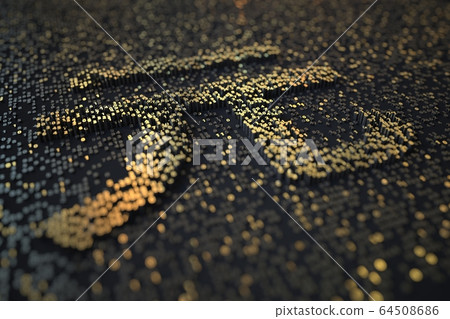 Golden numbers bars compose CNY renminbi or yuan symbol on black background. 3D rendering Golden numbers bars compose CNY renminbi or yuan symbol on black background. 3D rendering 64508686