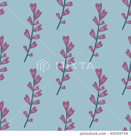 Seamless pattern with branch leaves. Geometric 64509749