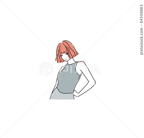 Sporty woman deciding pose 64509863