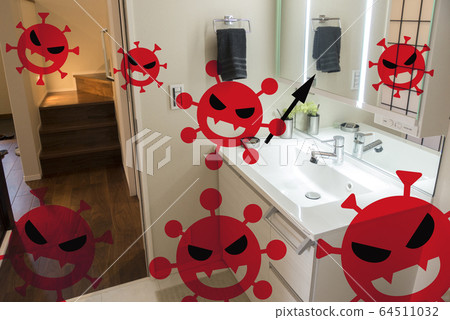 An image of a washroom where the new coronavirus has spread. Avoid the three secrets !! 64511032