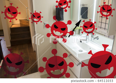 An image of a washroom where the new coronavirus has spread. Avoid the three secrets !! 64511033