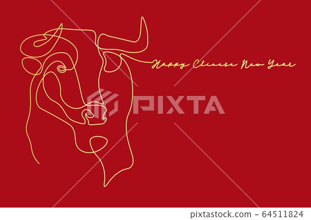 Chinese new year 2021 year of the cow, red and 64511824