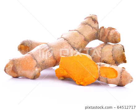 turmeric on white background.herb high vitamin C. Herb for protect virus. turmeric on white background.herb high vitamin C. Herb for protect virus. 64512717