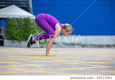 young active women doing yoga at outdoor young active women doing yoga at outdoor 64513063