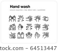 Hand wash icons set, Pixel perfect icon, Set of icons for web and mobile 64513447